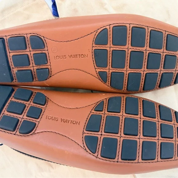 Used Louis Vuitton Men's Cognac Loafers